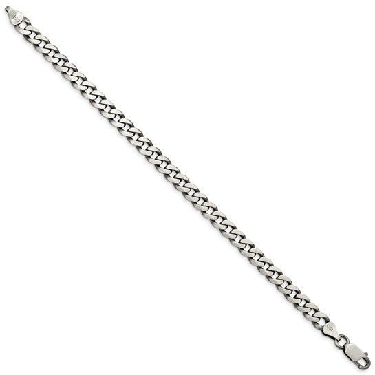 Sterling Silver Antiqued Curb Chain/Bracelet