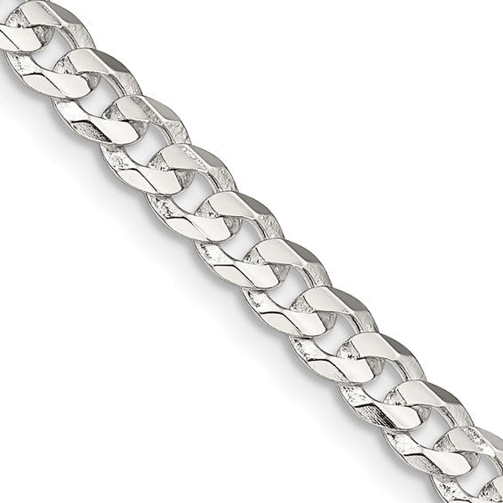 Sterling Silver Concave Curb Chain/Bracelet