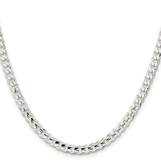 Sterling Silver Concave Curb Chain/Bracelet