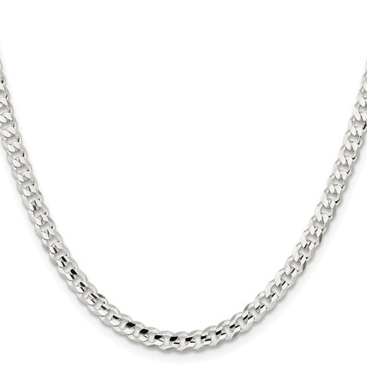 Sterling Silver Concave Curb Chain/Bracelet