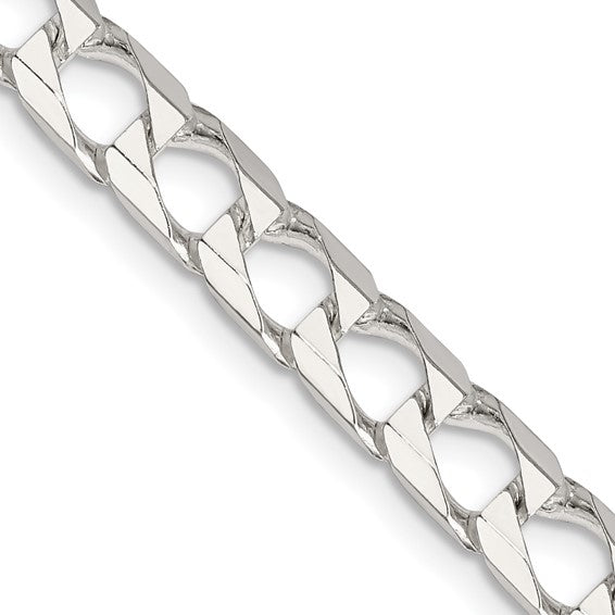 Sterling Silver Diamond Cut Square Curb Chain/Bracelet