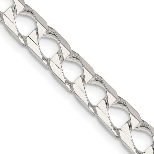 Sterling Silver Diamond Cut Square Curb Chain/Bracelet