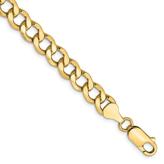 14K Semi Solid Curb Chain Yellow Gold