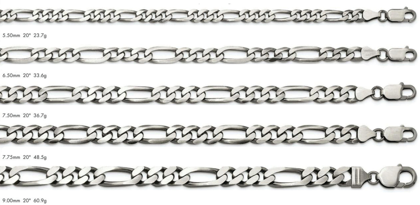 Sterling Silver Antiqued Figaro