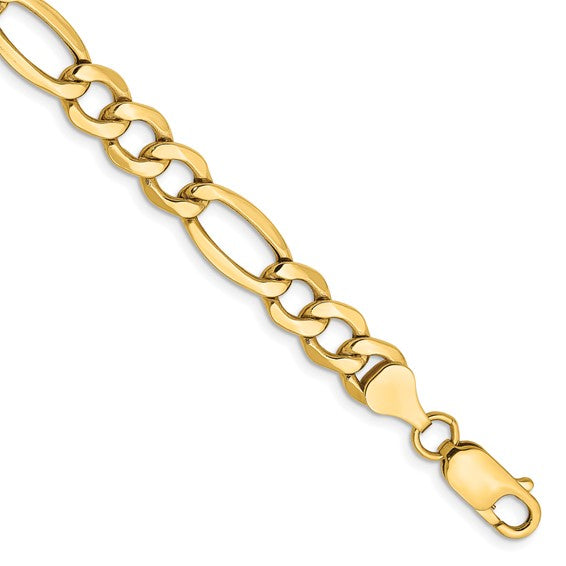 14K Figaro Semi Solid Chain Yellow Gold