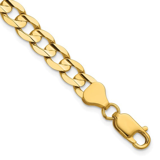 10K Open Concave Curb Chain Yellow Gold
