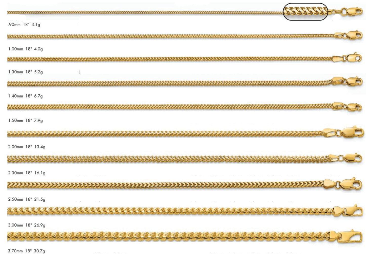 14K Franco Chain Yellow Gold