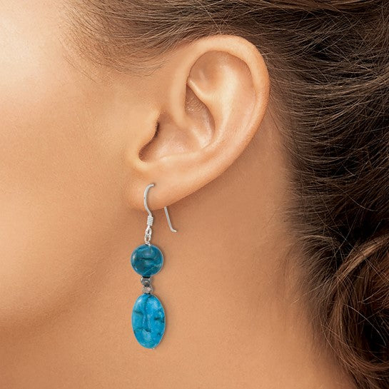 Natural Hematite, Howlite, Jasper, & Crystal Earrings Sterling Silver