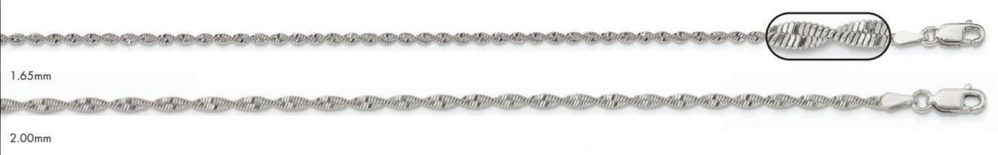 Sterling Silver Twisted Herringbone Chain
