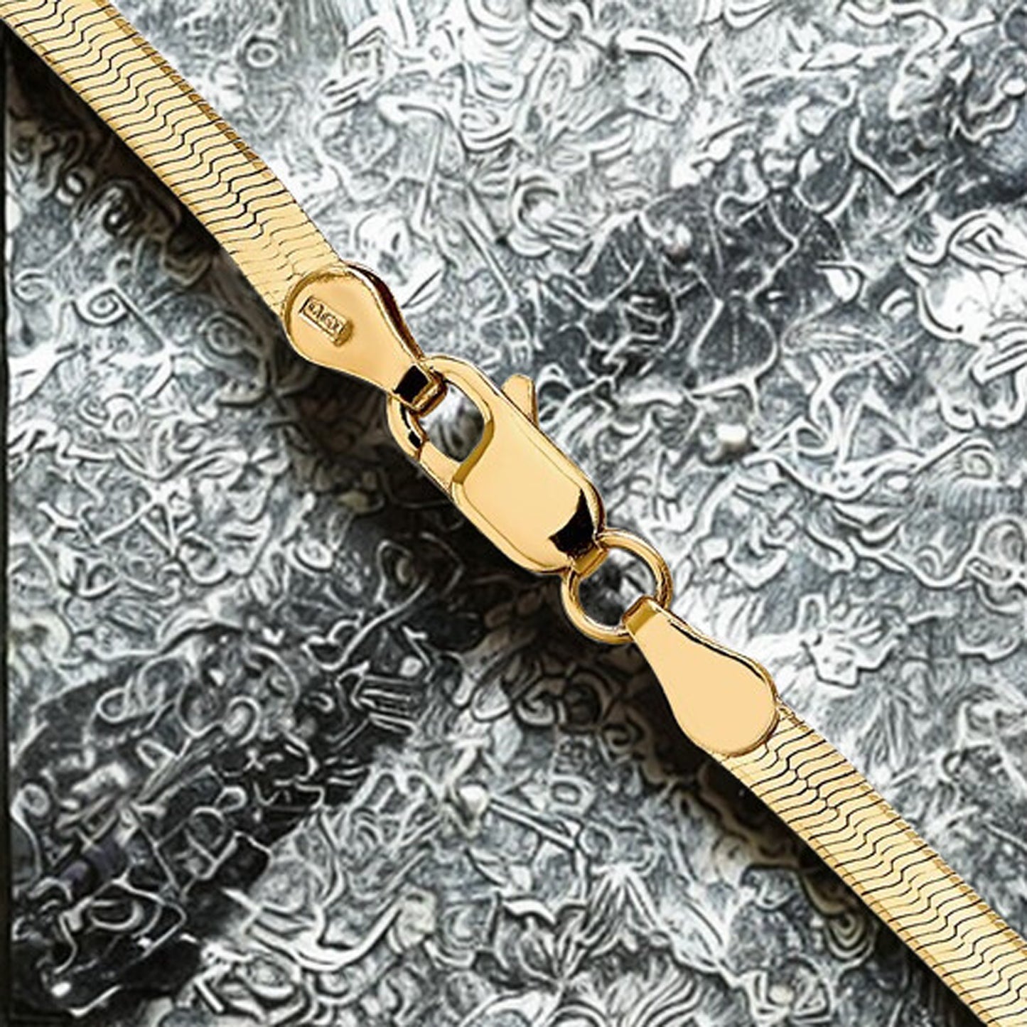 14K Herringbone Chain Yellow Gold