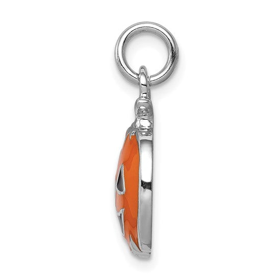 Jack O Lantern Charm Pendant Sterling Silver