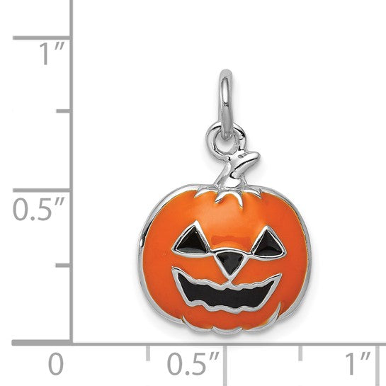 Jack O Lantern Charm Pendant Sterling Silver