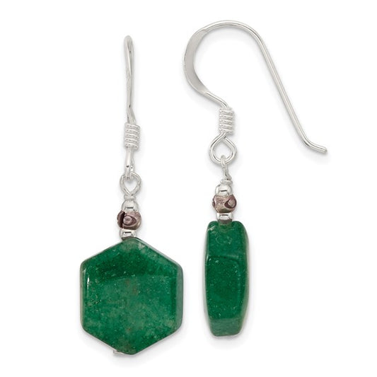 Aventurine Earrings Sterling Silver