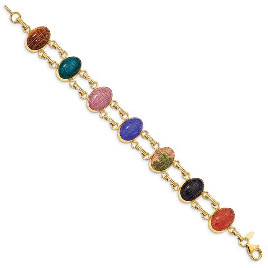 Natural Stone Multi Bracelet 14K Gold