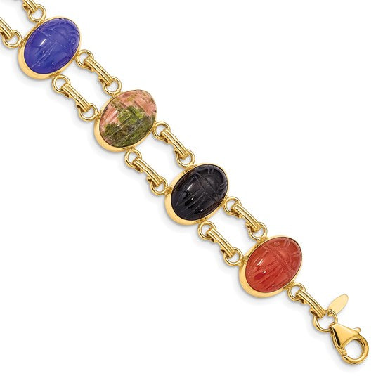 Natural Stone Multi Bracelet 14K Gold