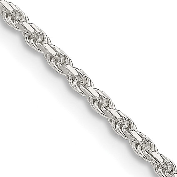 Sterling Silver Diamond Cut Rope Chain/Bracelet