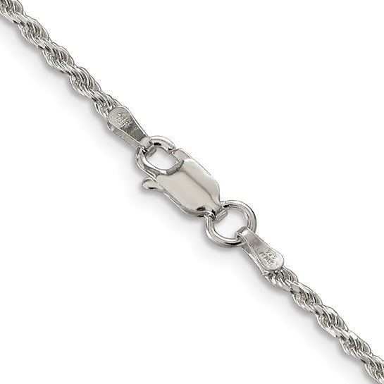 Sterling Silver Diamond Cut Rope Chain/Bracelet