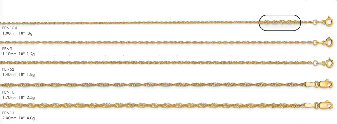 14K Singapore Gold Chain