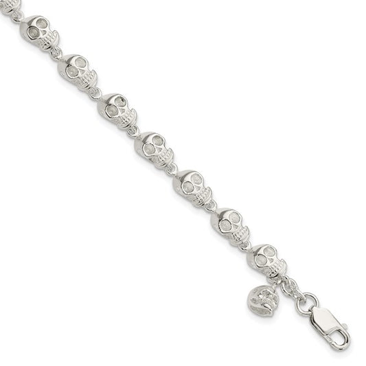 Skull Bracelet Sterling Silver