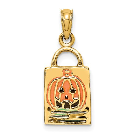 Trick Or Treat Charm Pendant 14K Gold