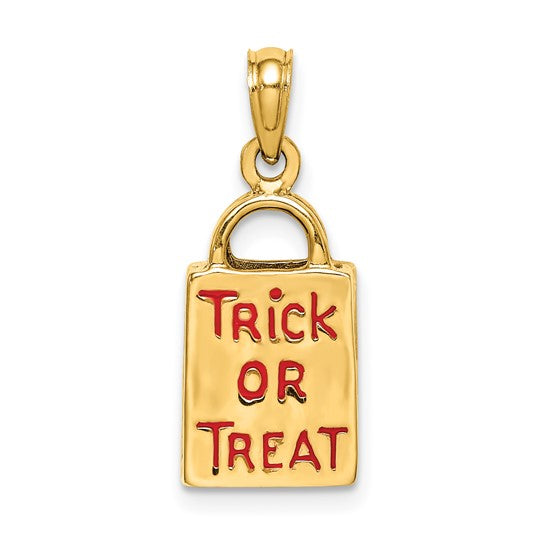 Trick Or Treat Charm Pendant 14K Gold