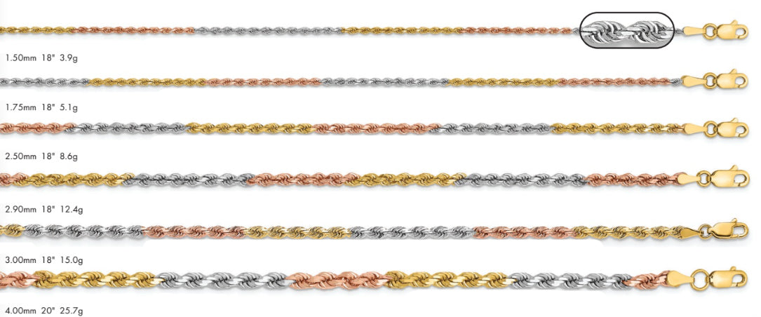 Tri Colored Rope Chain