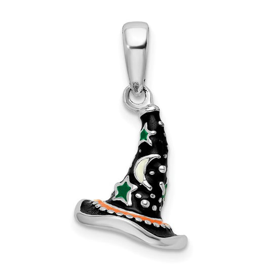 Witch Hat 3D Pendant Sterling Silver